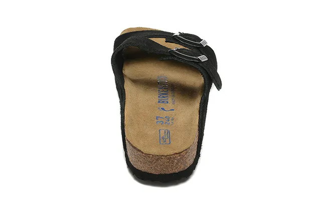 Birkenstock Arizona صندل كاجوال سويد أسود 4