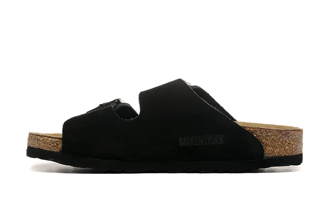 Birkenstock Arizona صندل كاجوال سويد أسود 5