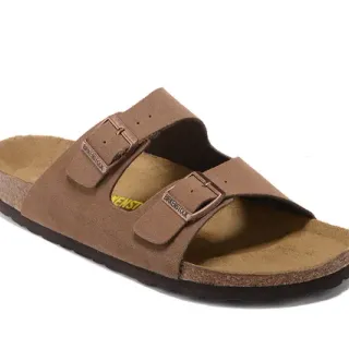 Birkenstock Arizona Brown Suede-Like Two-Strap Casual Sandals