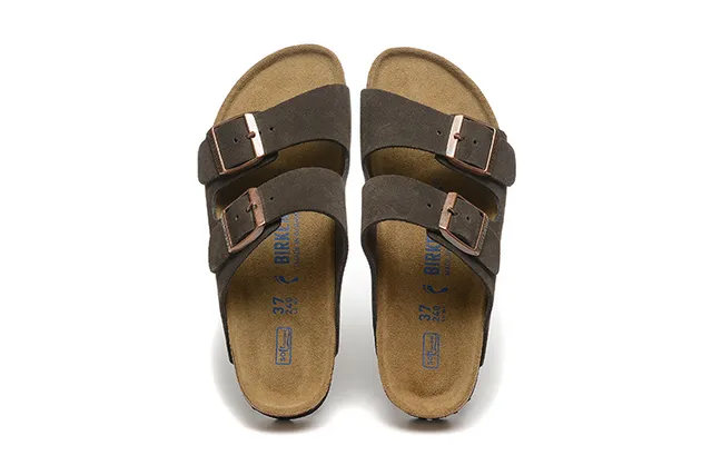 Birkenstock Arizona Sandales Casual daim Brun Foncé 2