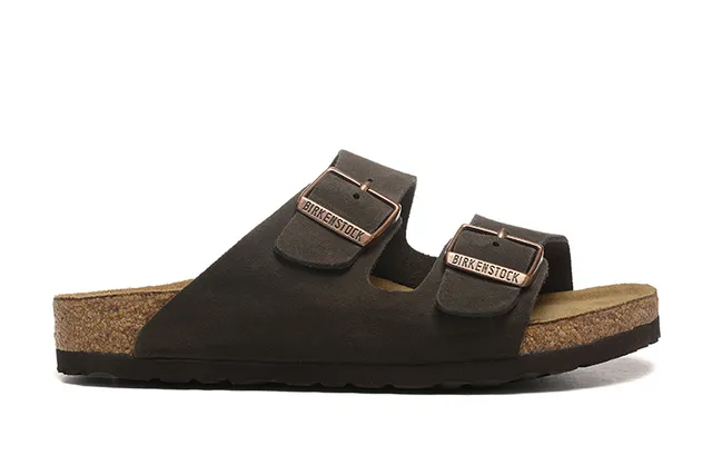 Birkenstock Arizona Sandales Casual daim Brun Foncé 6
