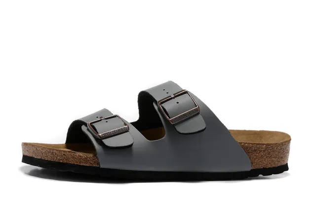 Birkenstock Arizona Gris Sandales Casuales à Deux Brides Semelle en Liège 2