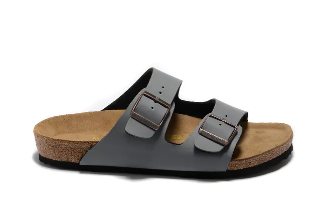 Birkenstock Arizona Gris Sandales Casuales à Deux Brides Semelle en Liège 4
