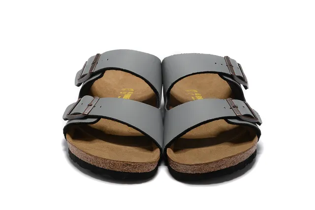 Birkenstock Arizona Gris Sandales Casuales à Deux Brides Semelle en Liège 5