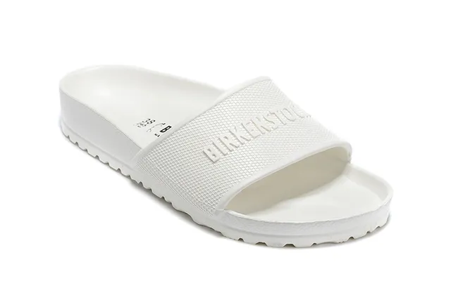 Birkenstock Arizona Sandales blanches monochromes à bride texturée 6