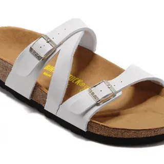 Birkenstock Arizona সাদা দুই স্ট্র্যাপ ক্যাজুয়াল স্যান্ডেল
