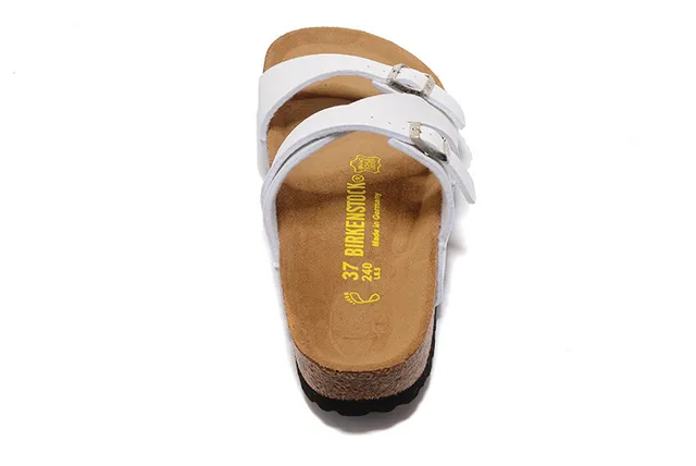 Birkenstock Arizona Sandales Casuales Blanches à Deux Brides 3