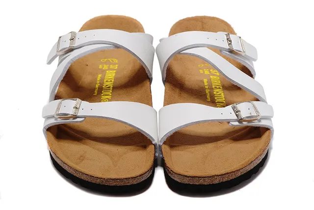 Birkenstock Arizona Sandales Casuales Blanches à Deux Brides 5