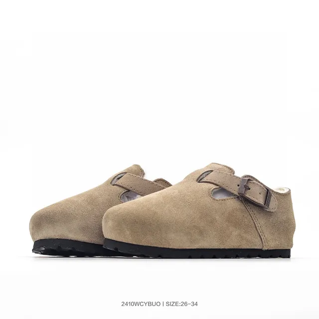 Birkenstock Boston Chaussures Mary Jane en daim doublé de peau de mouton 22
