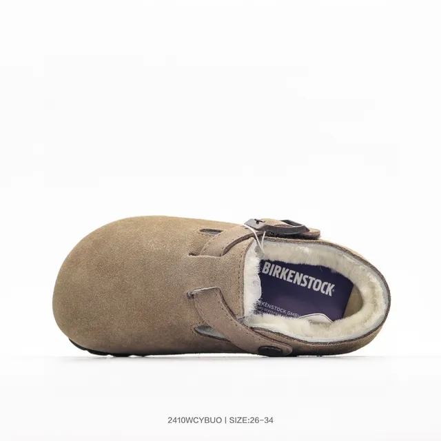 Birkenstock Boston Chaussures Mary Jane en daim doublé de peau de mouton 23