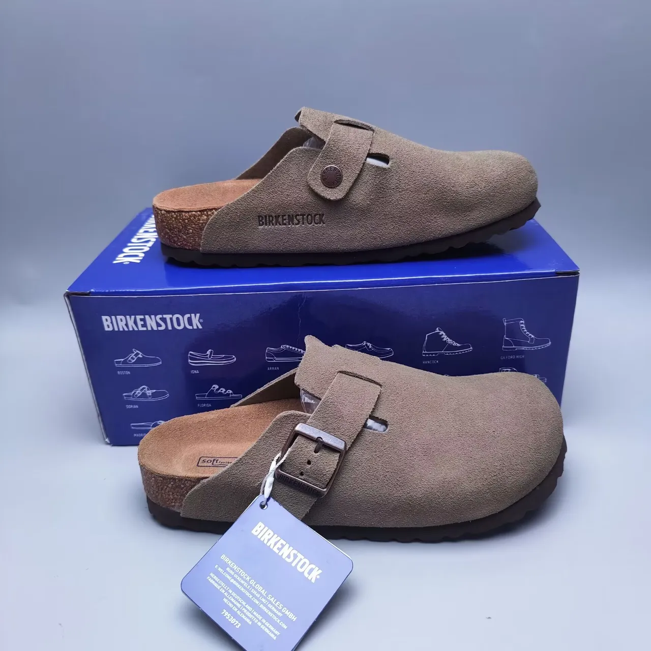 Birkenstock Boston daim taupe sabot fermé à orteil 4