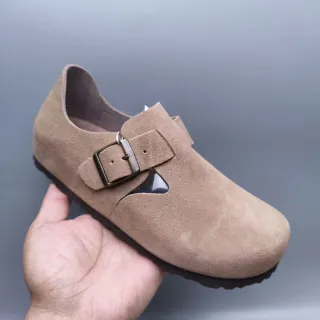Birkenstock Brown Black Suede Upper Buckle Strap Mary Jane Shoes