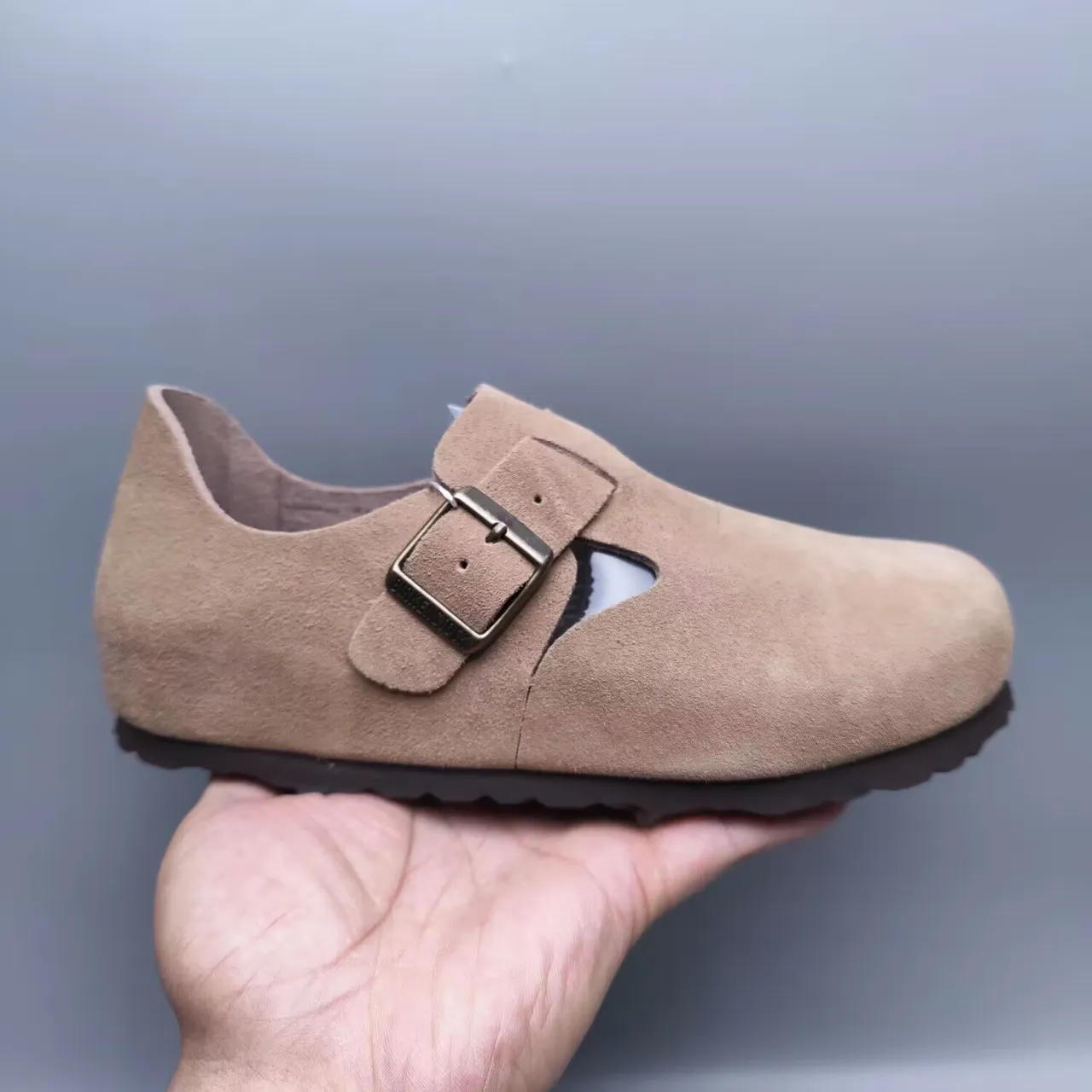 Birkenstock Zapatos Mary Jane de ante marrón negro con correa de hebilla 2