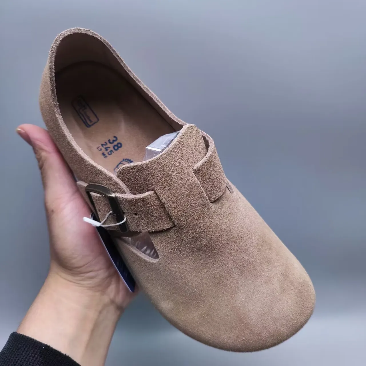Birkenstock Zapatos Mary Jane de ante marrón negro con correa de hebilla 3