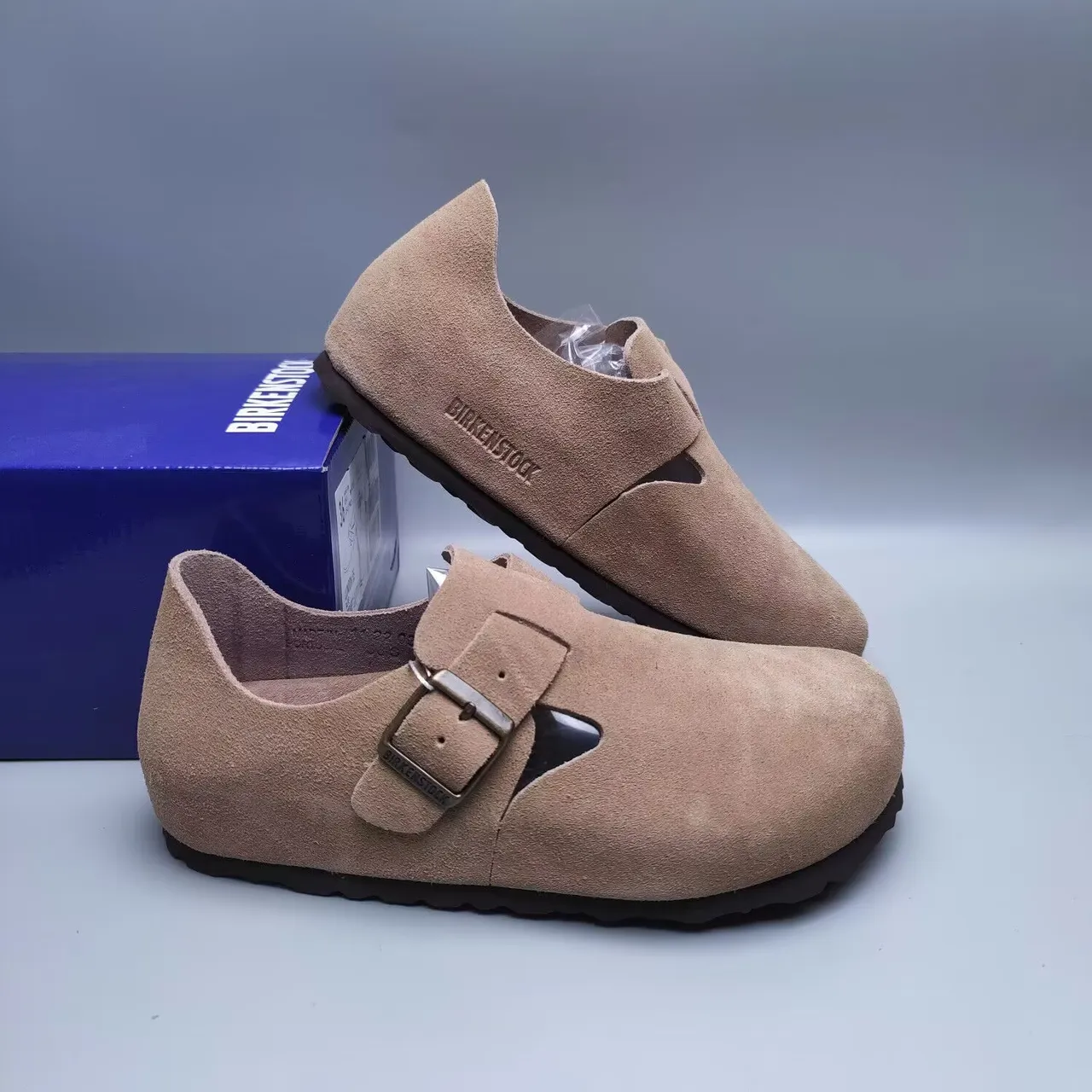 Birkenstock Zapatos Mary Jane de ante marrón negro con correa de hebilla 4