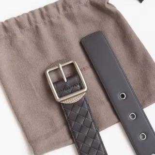 Bottega Veneta Andiamo Intrecciato बुना चमड़ा की बेल्ट