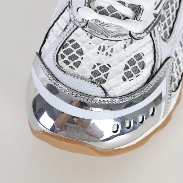 Bottega Veneta Andiamo Baskets lifestyle argent métallique en maille 5