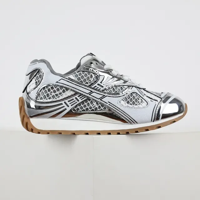 Bottega Veneta Andiamo Baskets lifestyle argent métallique en maille 7
