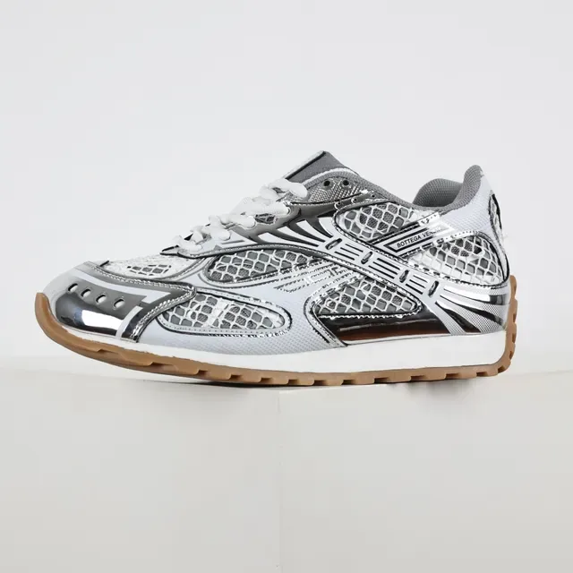 Bottega Veneta Andiamo Baskets lifestyle argent métallique en maille 9
