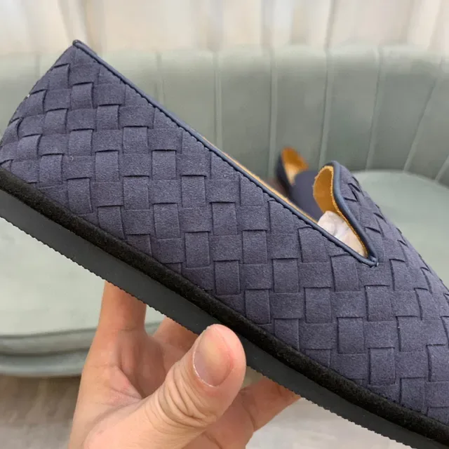 Bottega Veneta Andiamo Navy Marron Intrecciato Cuir Mocassin Slip-On 4