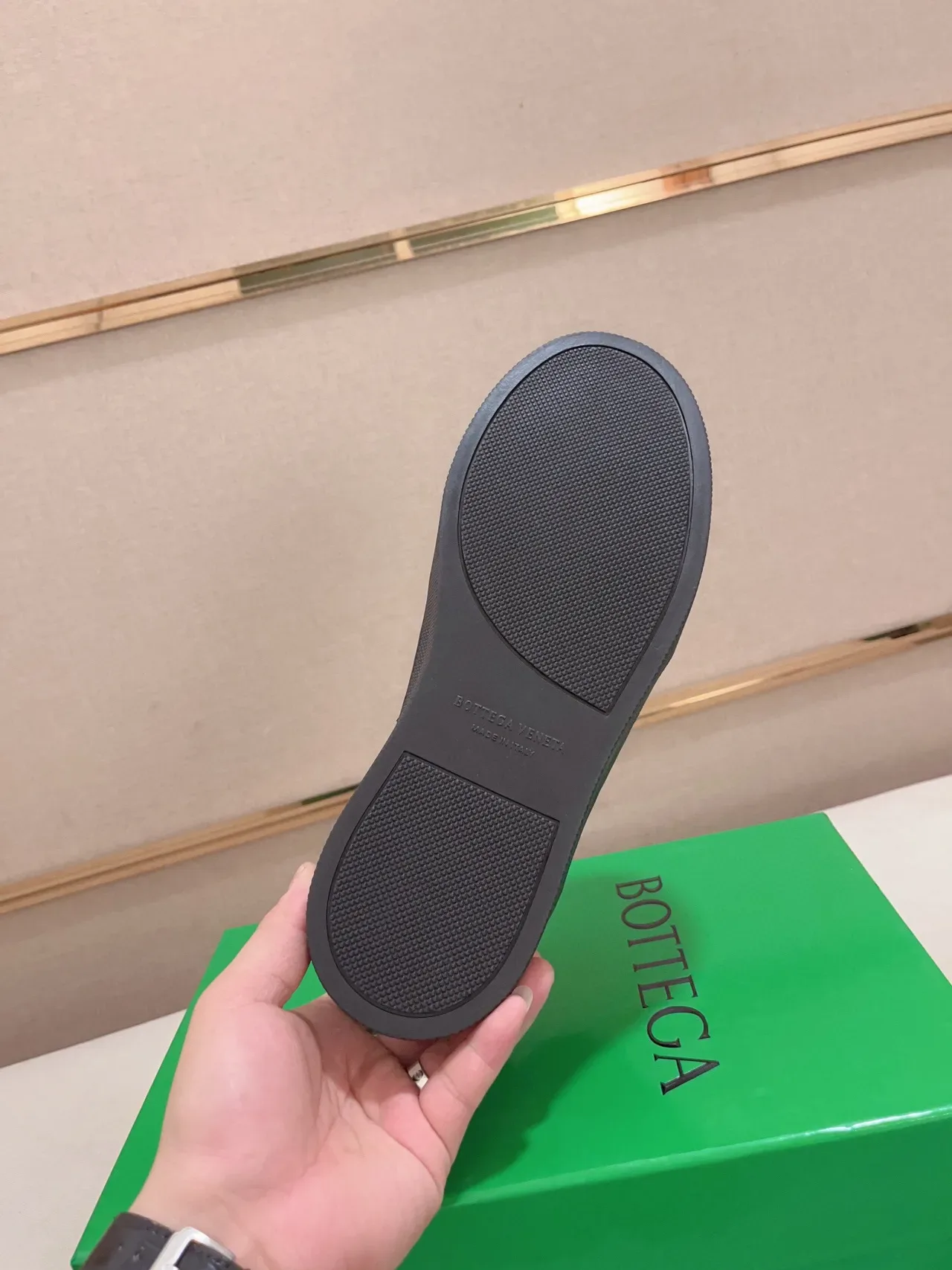 Bottega Veneta Andiamo Couro Tecido Preto Estilo de Vida Tênis 9