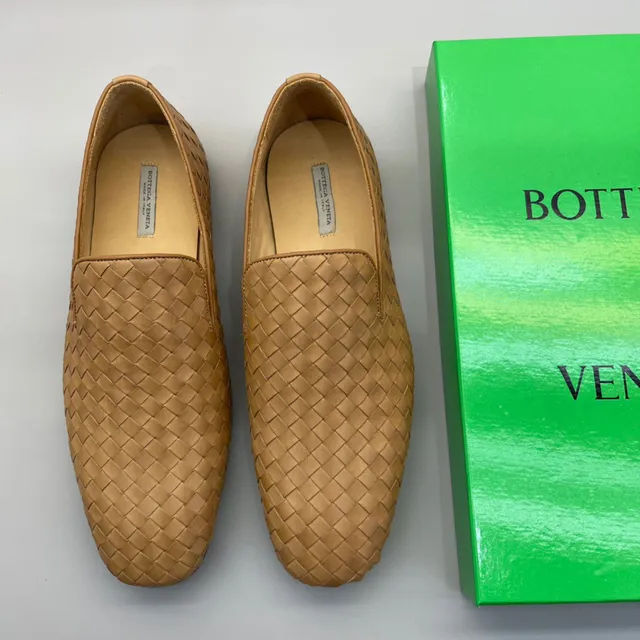 Bottega Veneta Andiamo mocassins tecidos cor tan 3