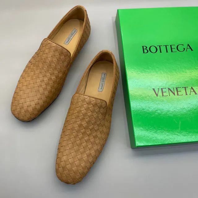 Bottega Veneta Andiamo mocassins tecidos cor tan 5