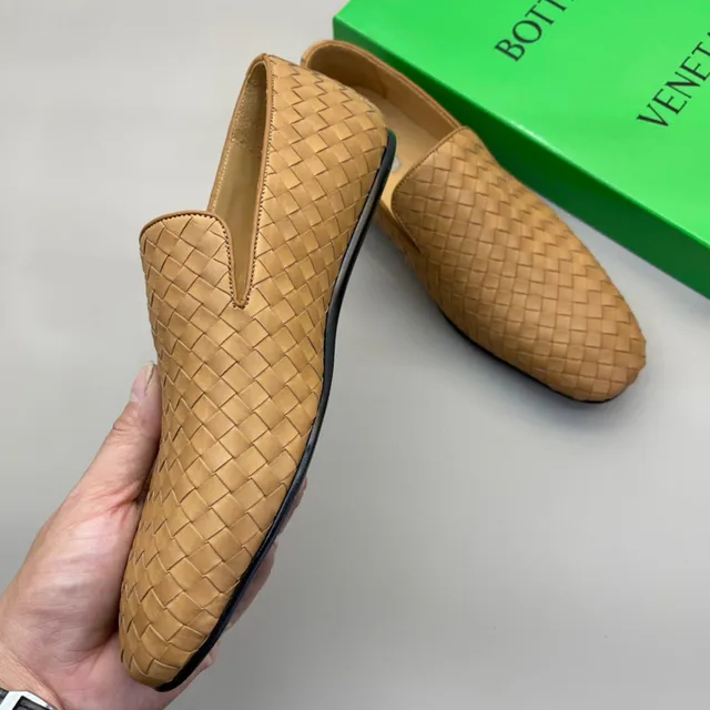 Bottega Veneta Andiamo mocassins tecidos cor tan 6
