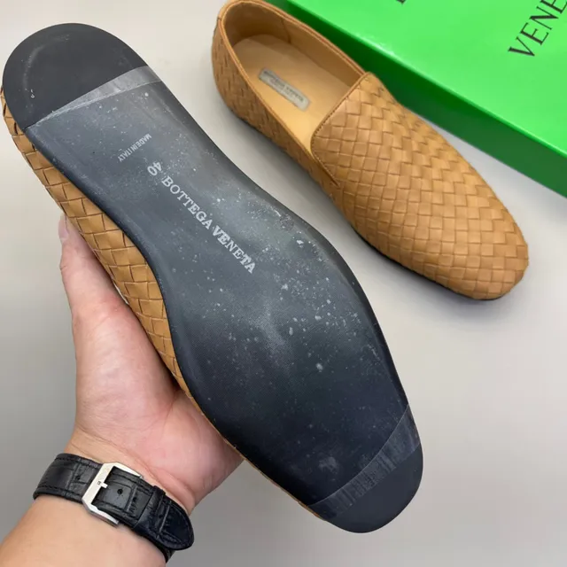 Bottega Veneta Andiamo mocassins tecidos cor tan 9