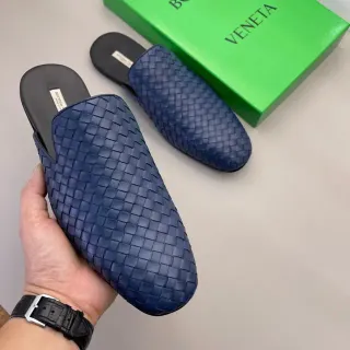 Bottega Veneta Cassette Blue Intrecciato Woven Loafers