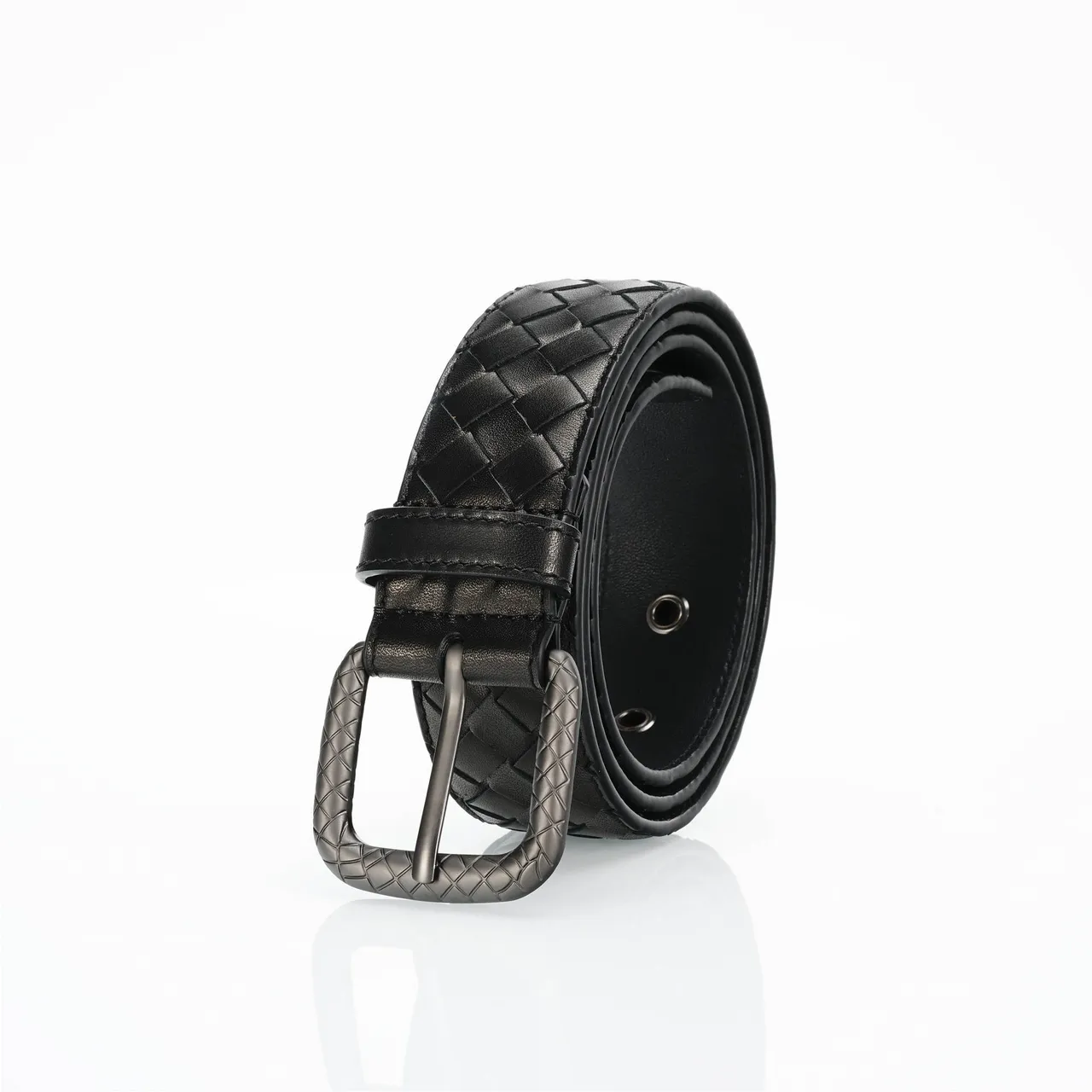 Bottega Veneta Cassette Intrecciato Cinto de couro preto 7