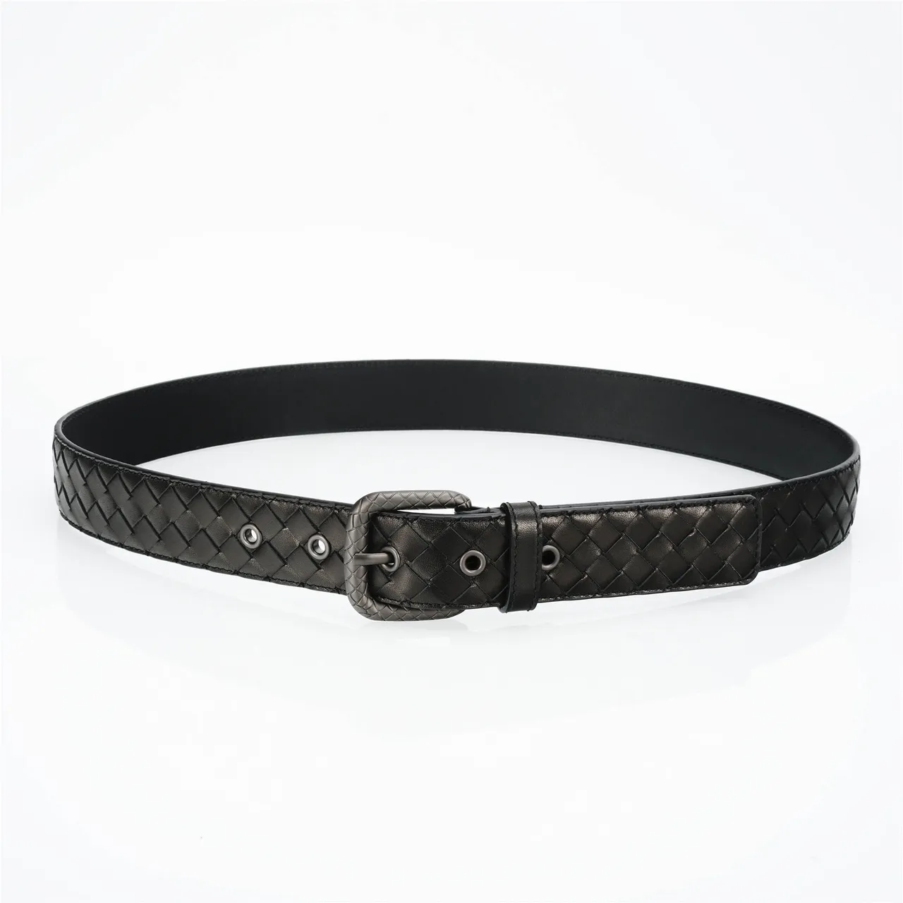 Bottega Veneta Cassette Intrecciato Cinto de couro preto 9