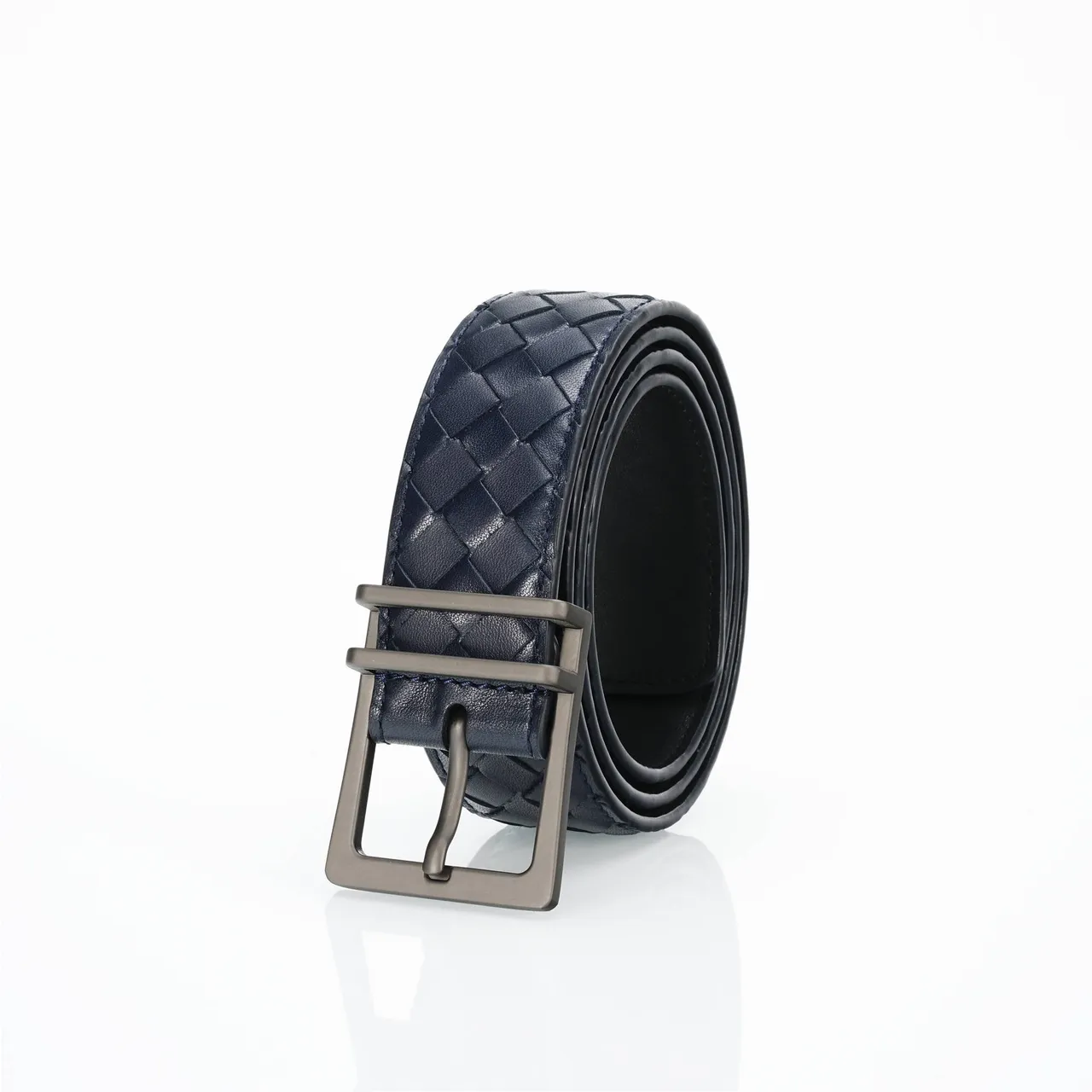 Bottega Veneta Cassette Intrecciato Navy Ceinture en cuir 7