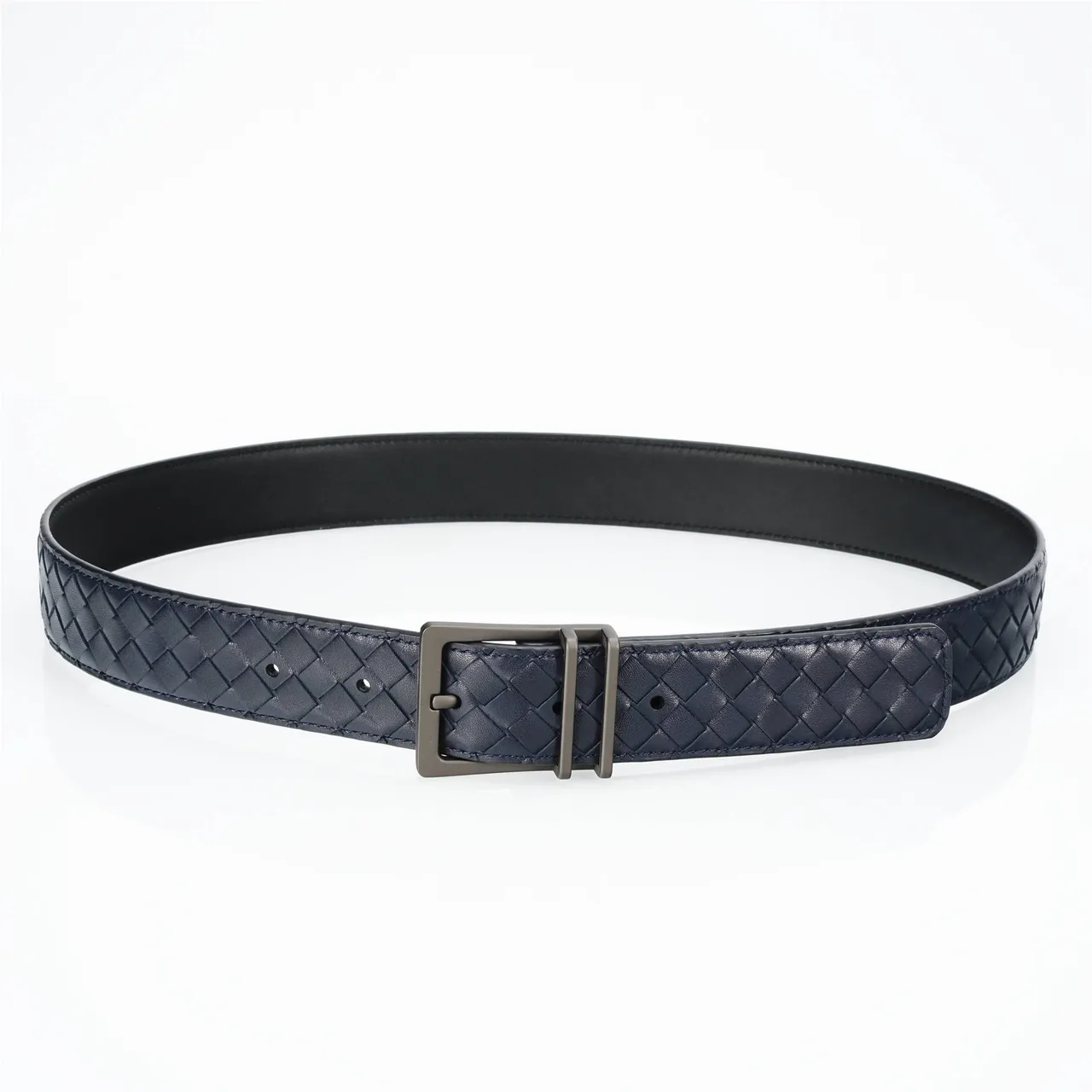 Bottega Veneta Cassette Intrecciato Navy Ceinture en cuir 9
