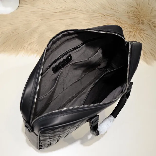 Bottega Veneta Intrecciato Porte-documents Noir Cuir Tressé Sac Tote 3