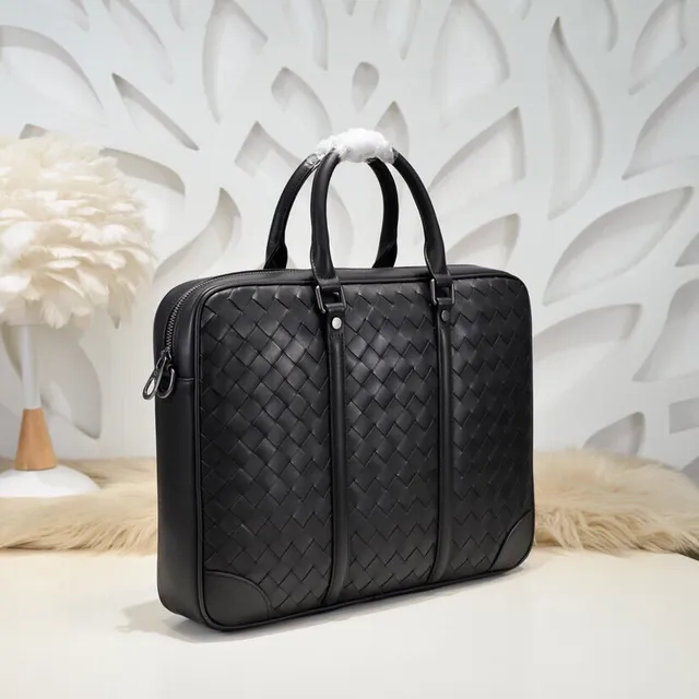 Bottega Veneta Intrecciato Porte-documents Noir Cuir Tressé Sac Tote 6