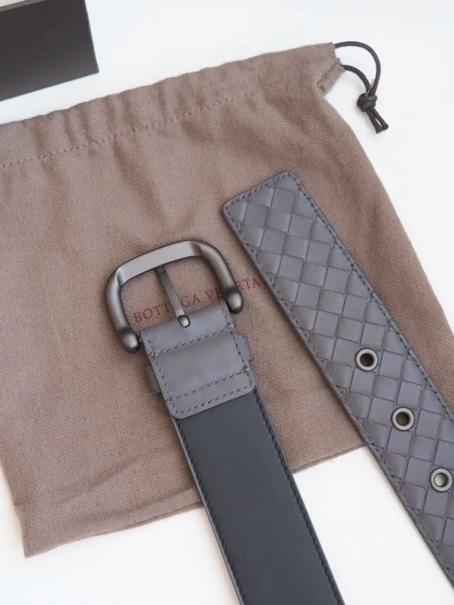 Bottega Veneta Intrecciato Ceinture en cuir gris tressée 5
