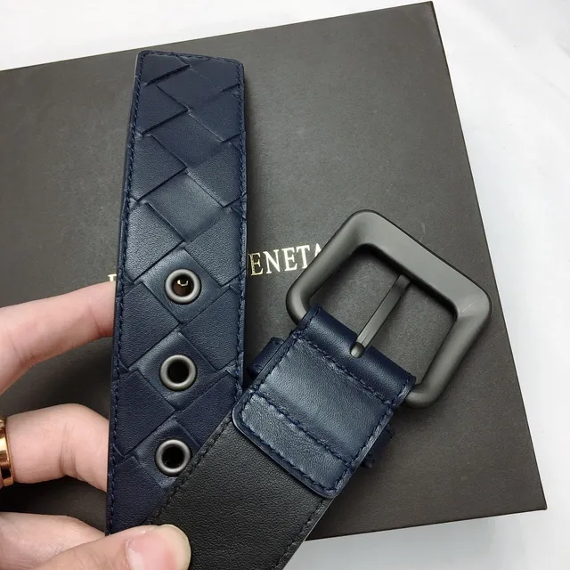 Bottega Veneta Intrecciato Ceinture en Cuir Tricotée Bleu Marine 7