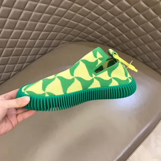 Bottega Veneta Sardine Knit Slip-On Vert lime et Vert foncé Baskets 3