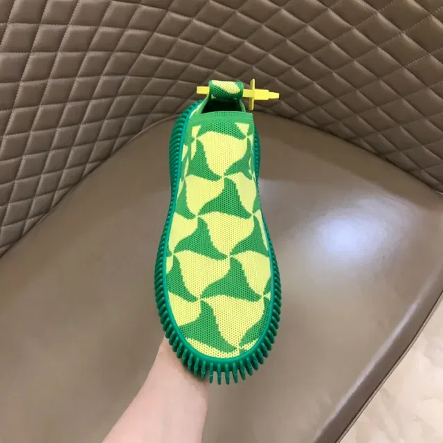 Bottega Veneta Sardine Knit Slip-On Vert lime et Vert foncé Baskets 4