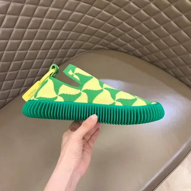Bottega Veneta Sardine Knit Slip-On Vert lime et Vert foncé Baskets 5