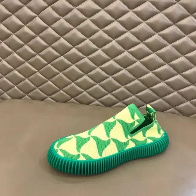 Bottega Veneta Sardine Knit Slip-On Vert lime et Vert foncé Baskets 6