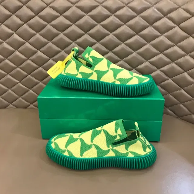 Bottega Veneta Sardine Knit Slip-On Vert lime et Vert foncé Baskets 7