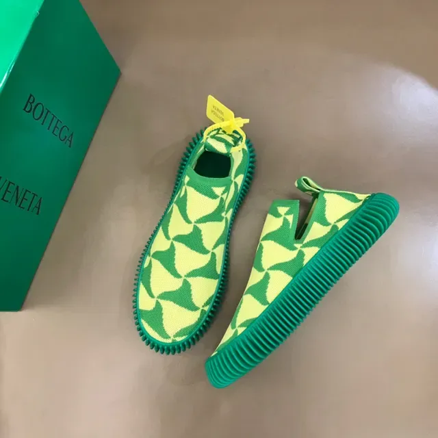 Bottega Veneta Sardine Knit Slip-On Vert lime et Vert foncé Baskets 9