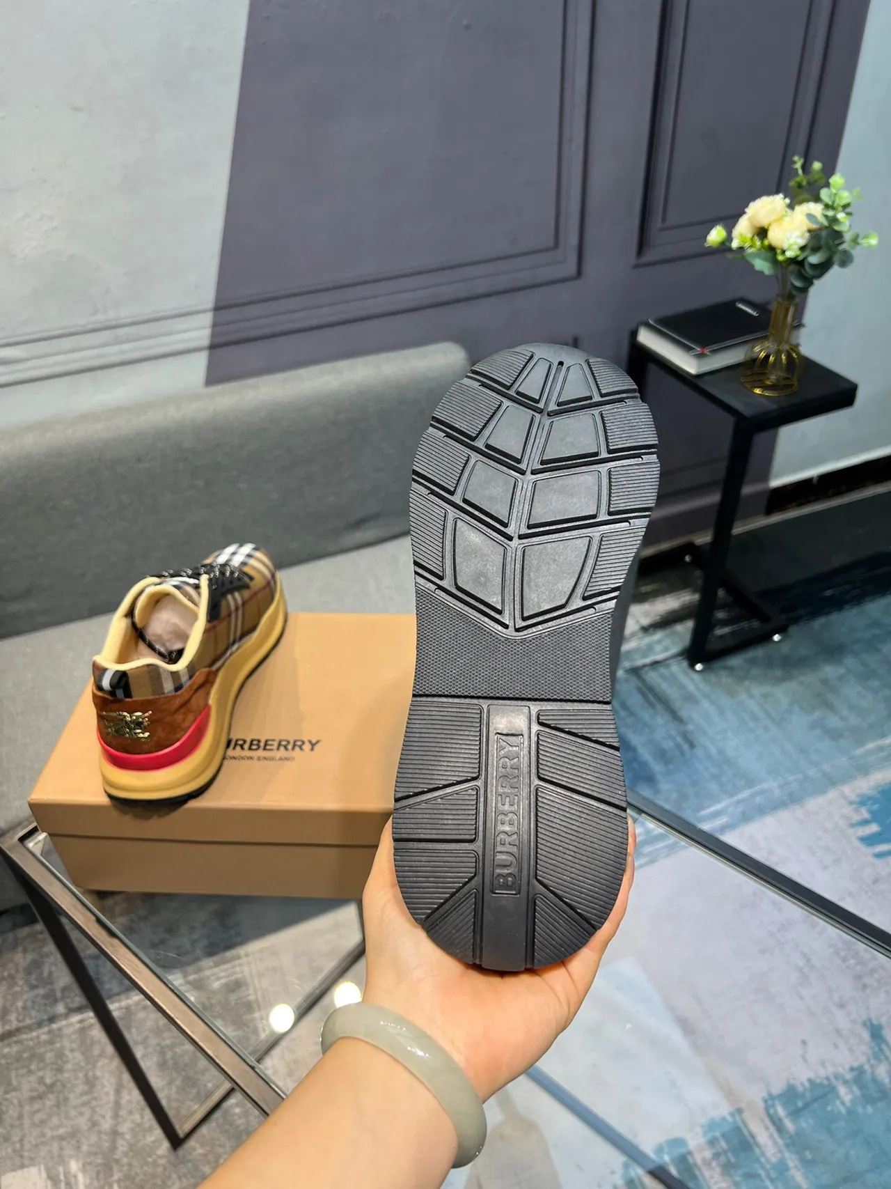 Burberry Check Pattern Chunky Sneakers 5