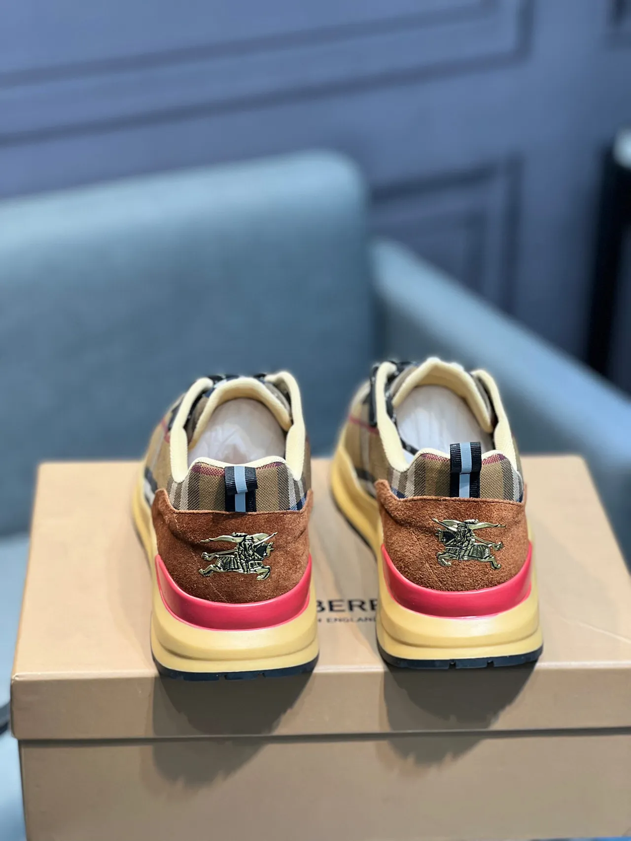 Burberry Check Pattern Chunky Sneakers 6