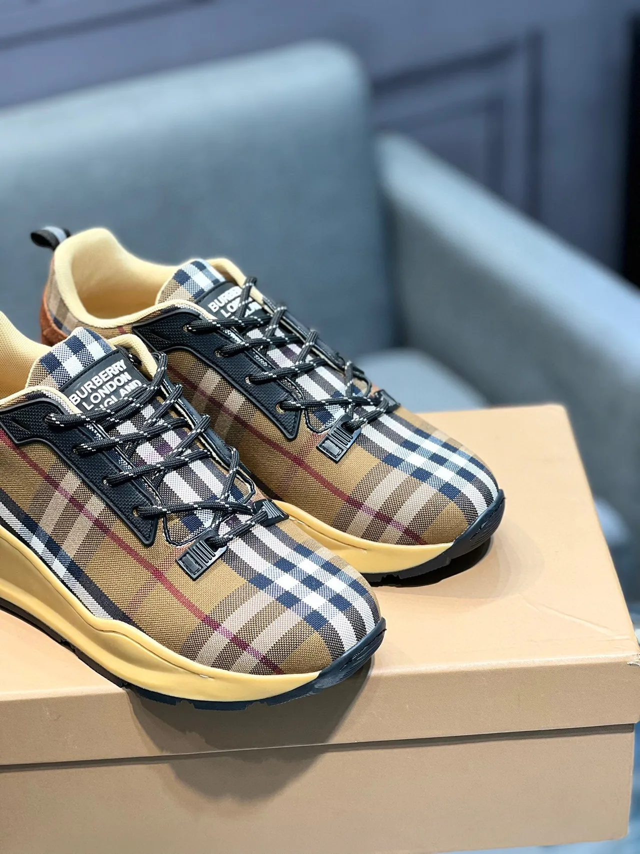 Burberry Check Pattern Chunky Sneakers 7