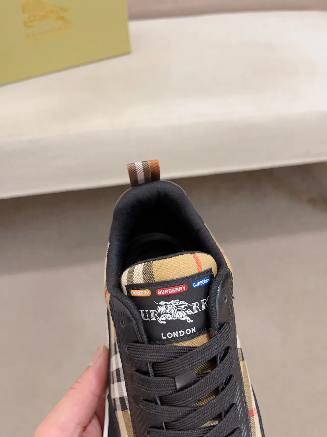 Burberry House Check Suede and Fabric Low-Top Lifestyle Sneaker 2