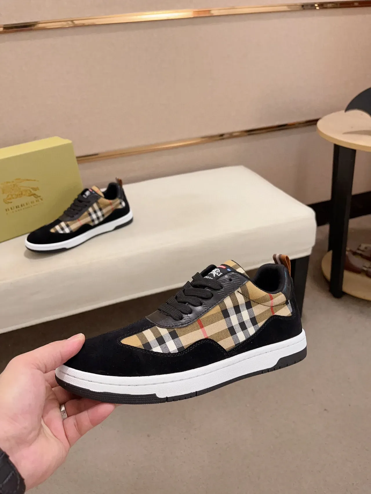 Burberry House Check Suede and Fabric Low-Top Lifestyle Sneaker 5