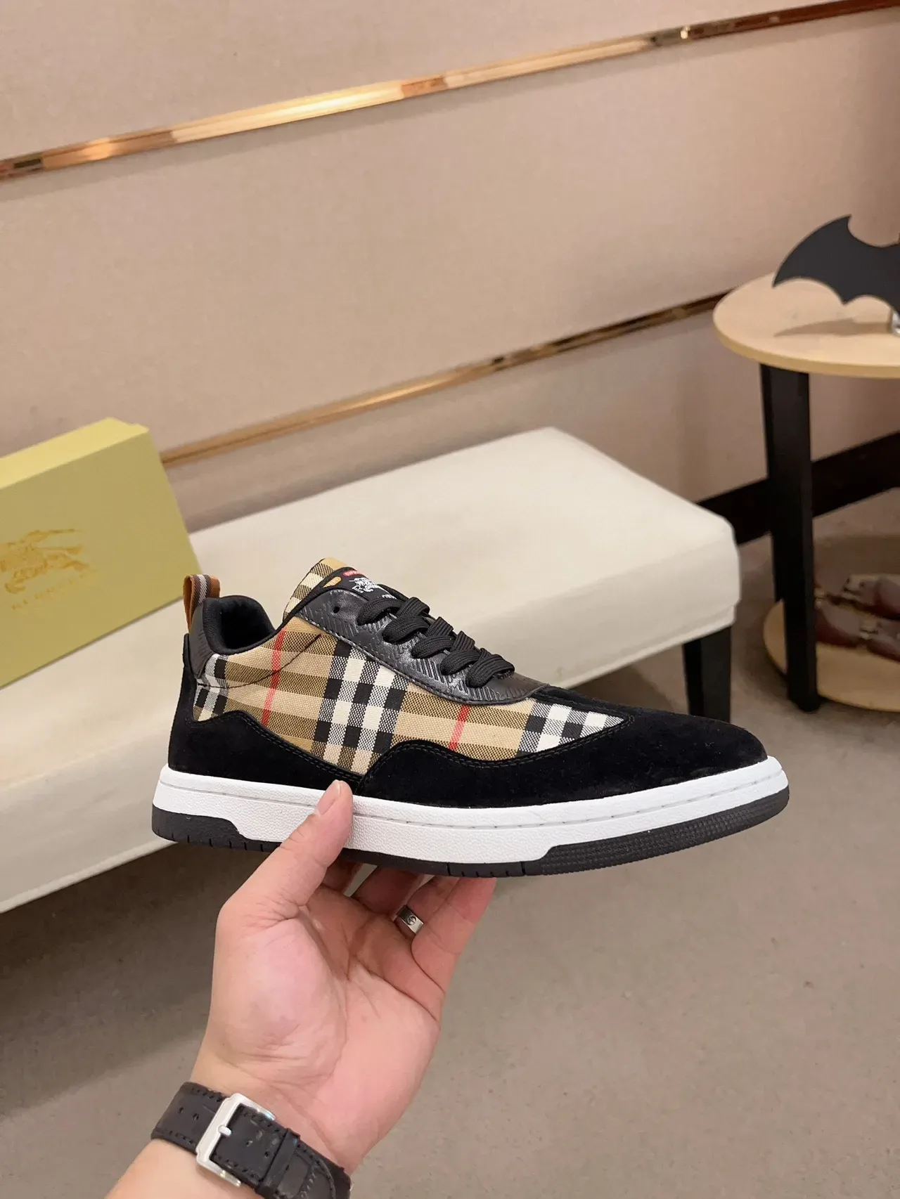 Burberry House Check Suede and Fabric Low-Top Lifestyle Sneaker 6